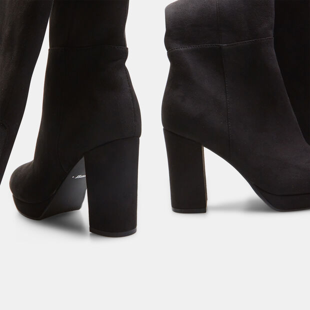Botas mosqueteras de mujer con tac&oacute;n ancho, Negro