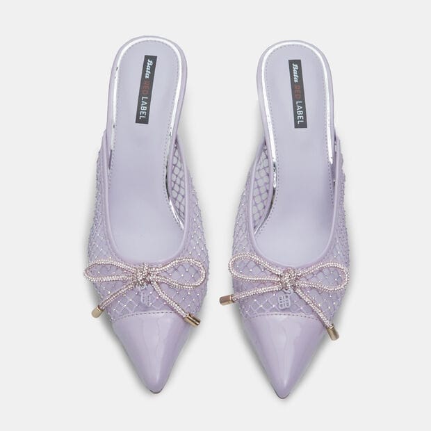 Zuecos para mujer Bata Red Label con tac&oacute;n de 8,5 cm, Violeta