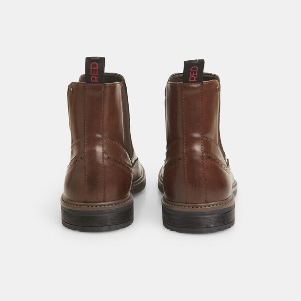 Botines para hombre Bata Red Label con detalles brogue, Marr&oacute;n