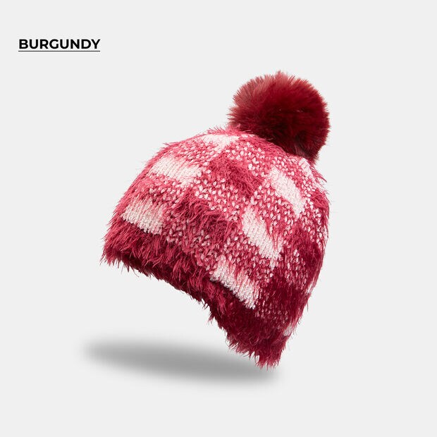 Gorro con detalles de l&uacute;rex y pomp&oacute;n, Multicolor
