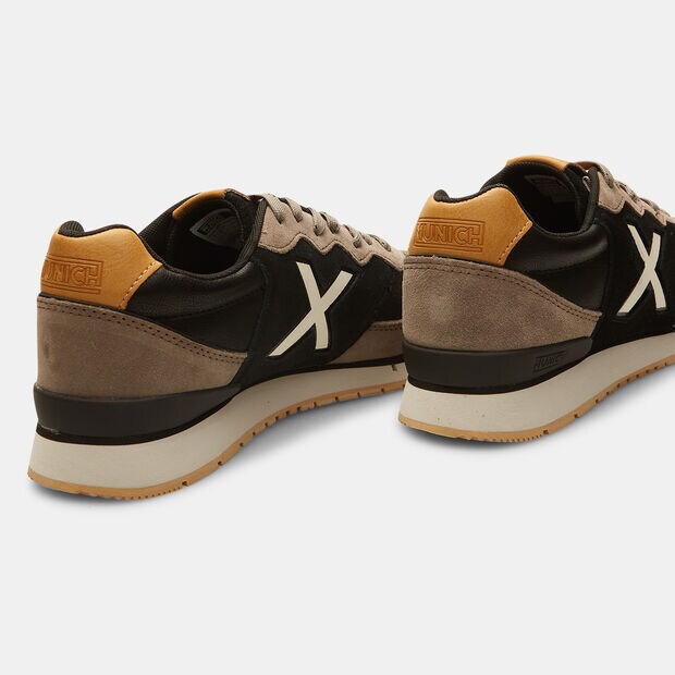 Sneakers de hombre de piel munich, Azul