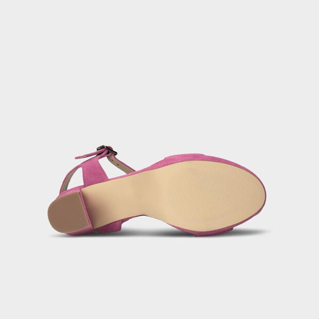 Sandalias de mujer en suede, Fucsia