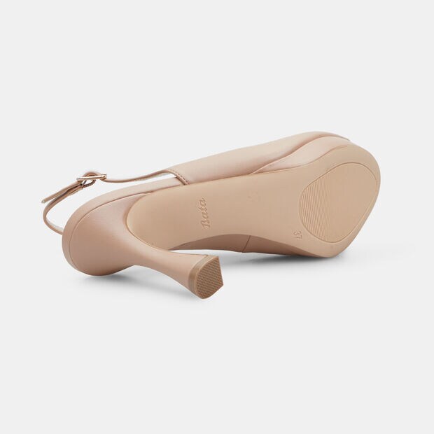 Slingback de mujer con tac&oacute;n de 9 cm BATA, Desnudo