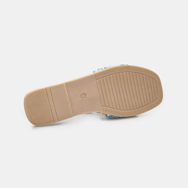 Chanclas planas para mujer con banda de color Bata, Azul
