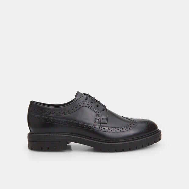 Zapatos con cordones para hombre estilo brogue en cuero, 