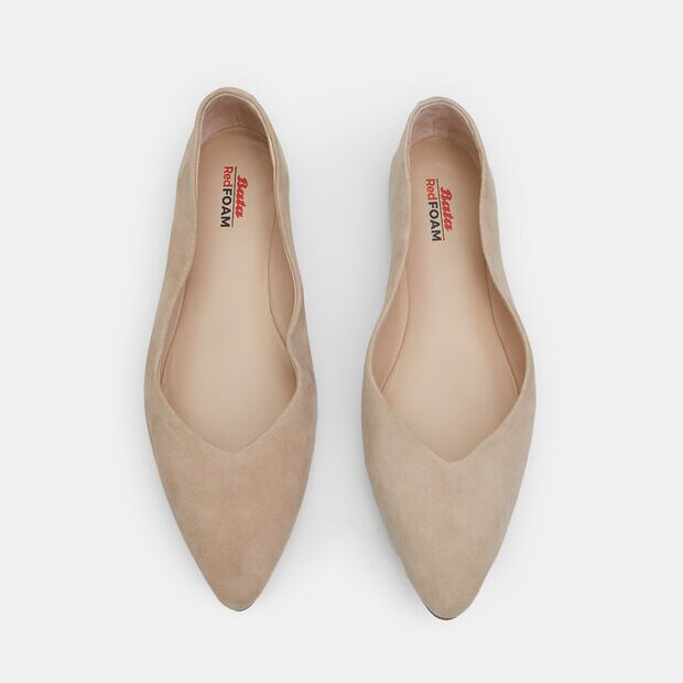 Bailarinas para mujer en suede, Beige