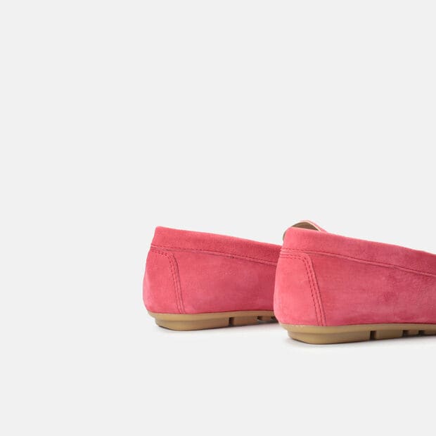 Mocasines para mujer en ante, Rojo