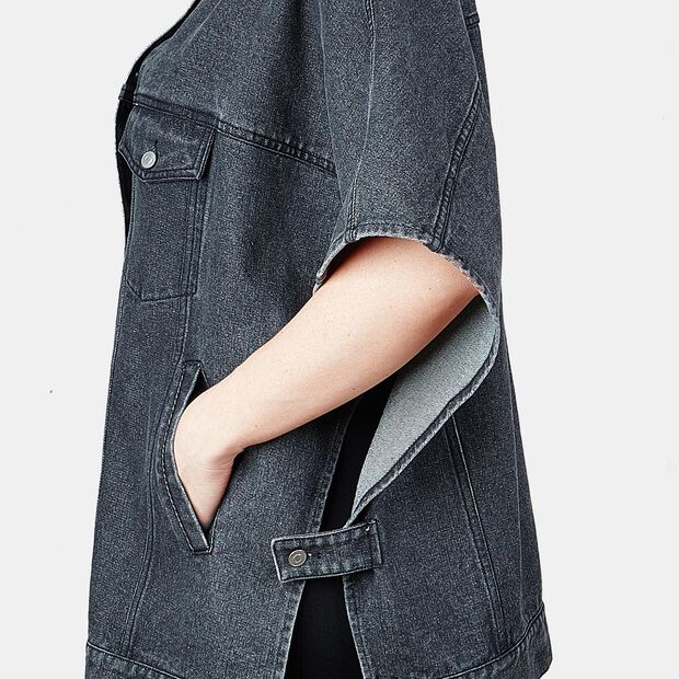 Chaqueta Denim modelo Gilet para Mujer BATA, Gris
