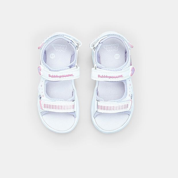 Sandalias Bubblegummers para ni&ntilde;as con luces, Plateado