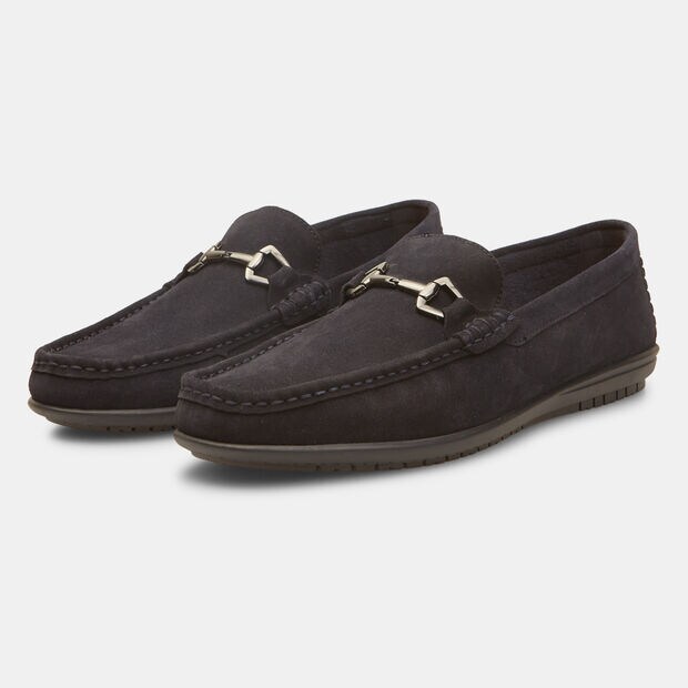 Mocasines de hombre Flexible de ante con estribo , Azul