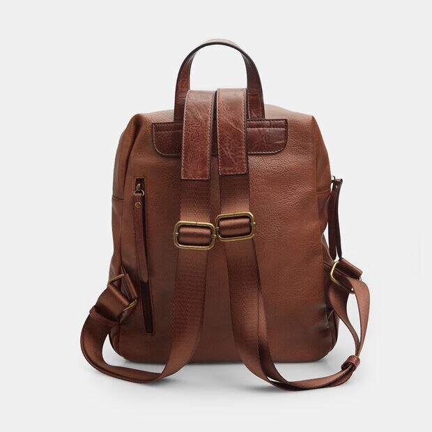 Mochila de hombre con efecto cuero, Piel