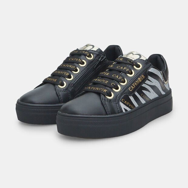 Sneakers de ni&ntilde;a con suela de plataforma Cafe Noir, Negro