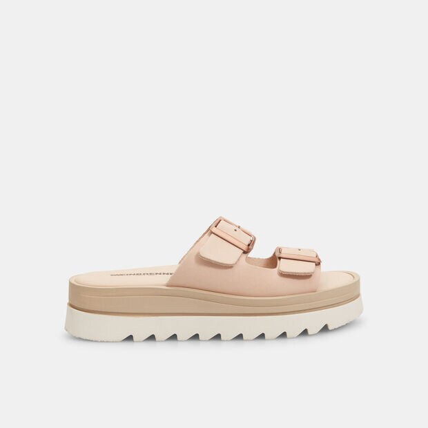 Chanclas de mujer Weinbrenner de piel con suela dentada, 