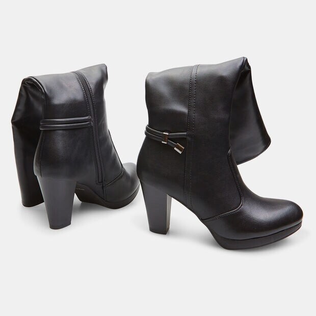 Botas altas de mujer con tac&oacute;n ancho, Negro