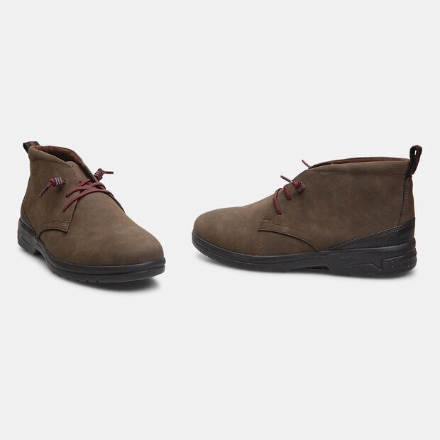 Botines de hombre efecto piel, Marr&oacute;n