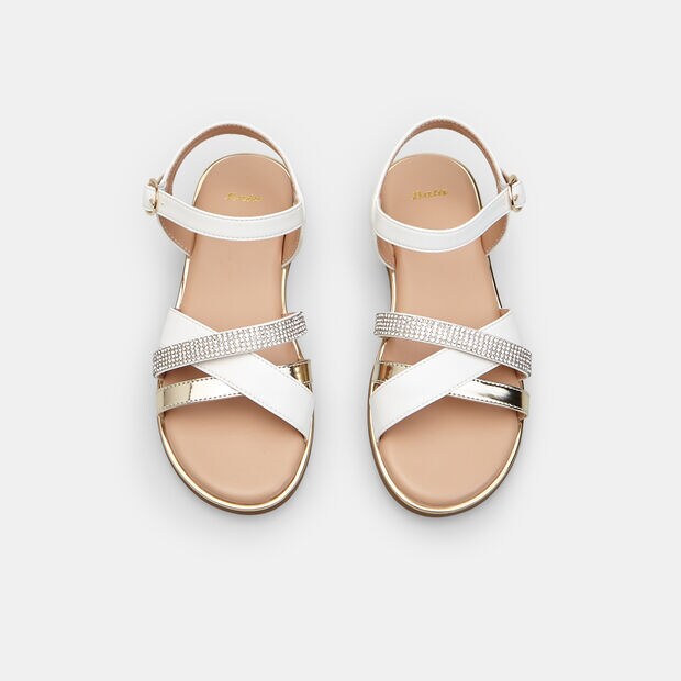Sandalias infantiles Bata con tiras cruzadas, Blanco