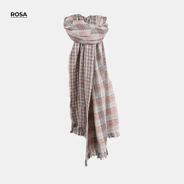 Bufanda de mujer de pata de gallo con inserciones de l&uacute;rex, Multicolor