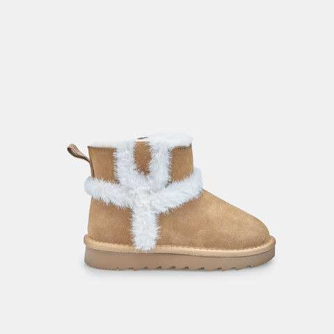 Botín de invierno para niña en ante con insertos Bata, Piel