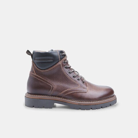 Bot&iacute;n con cordones de piel para hombre, Piel
