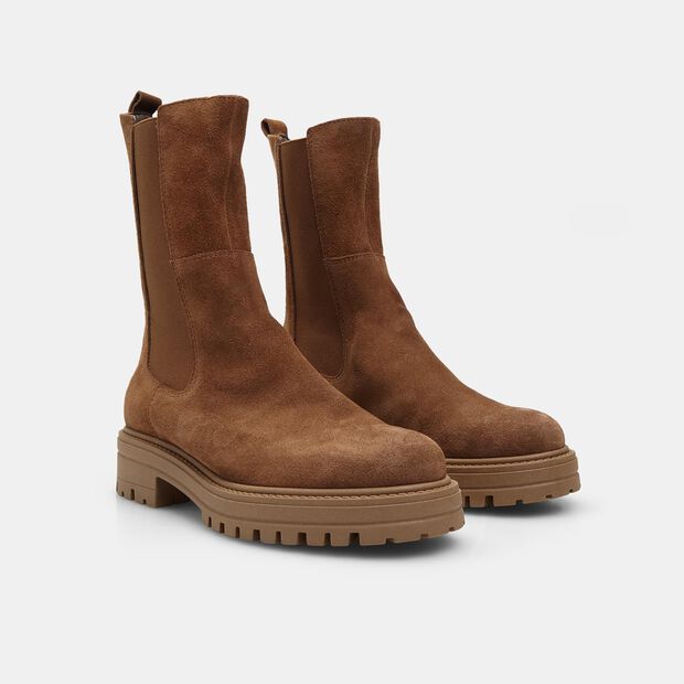 Botines Chelsea de ante, Piel