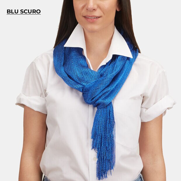 Estola con flecos e inserciones de l&uacute;rex, Multicolor