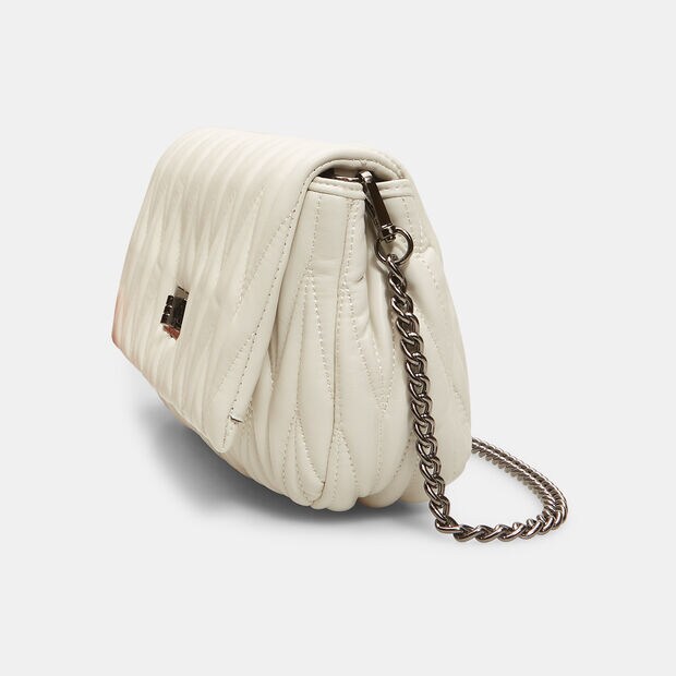 Bolso bandolera de mujer efecto acolchado , Blanco