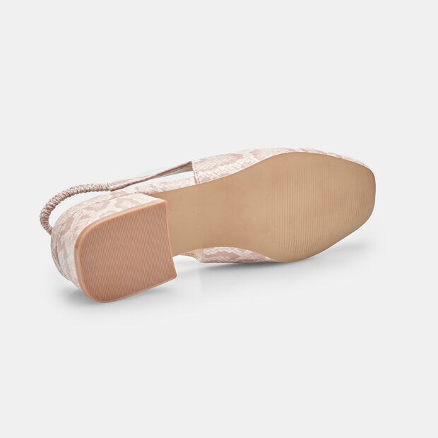 Zapato de mujer tipo slingback con tac&oacute;n bloque, Rosa