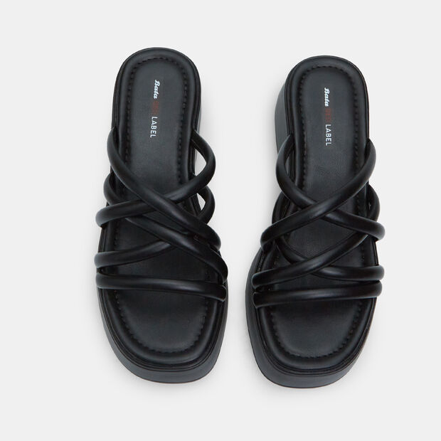 Zuecos para mujer Bata Red Label con plataforma de 5 cm, Negro