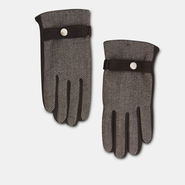 Guantes de hombre con correa , Negro