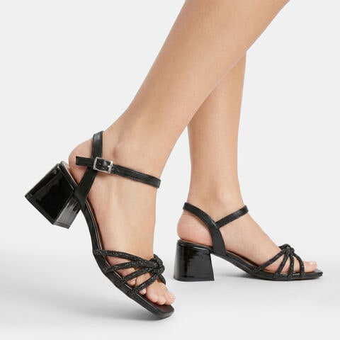 Sandalias de Mujer con tac&oacute;n BATA, Negro