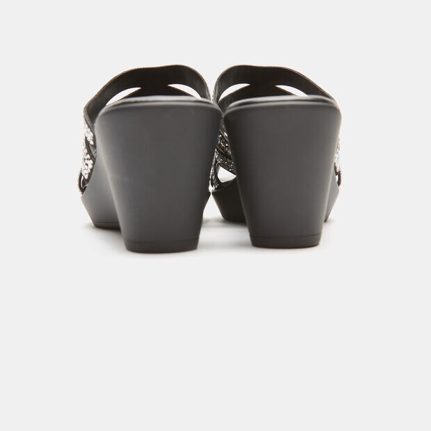 Sandalias Con Cu&ntilde;a, Negro