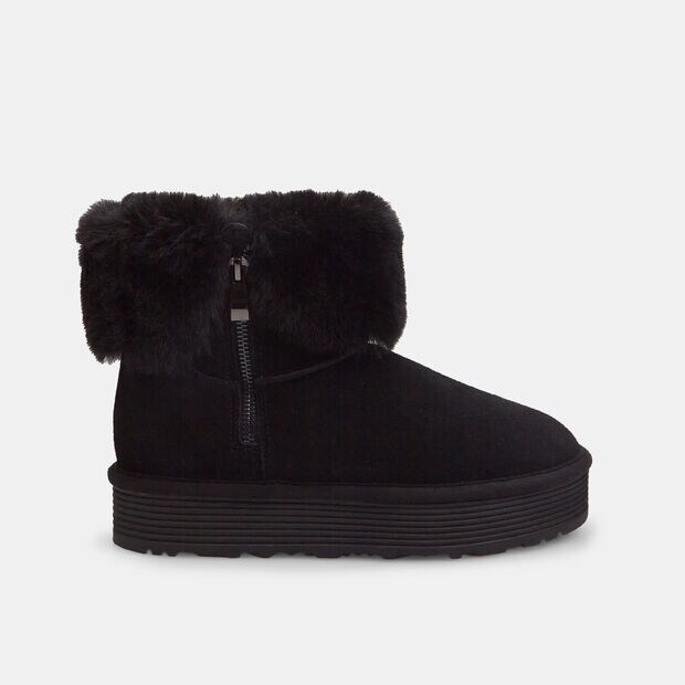 Botines de mujer de invierno con pelo, Negro