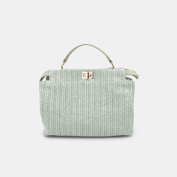 Bolsos de mano de rafia para mujer BATA, Verde