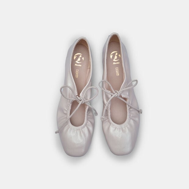 Bailarinas fruncidas con lazo de BATA para mujer, 