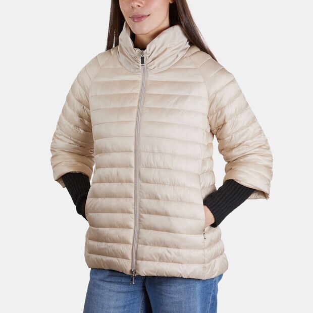Plum&iacute;fero de mujer con mangas tres cuartos Bata, Beige