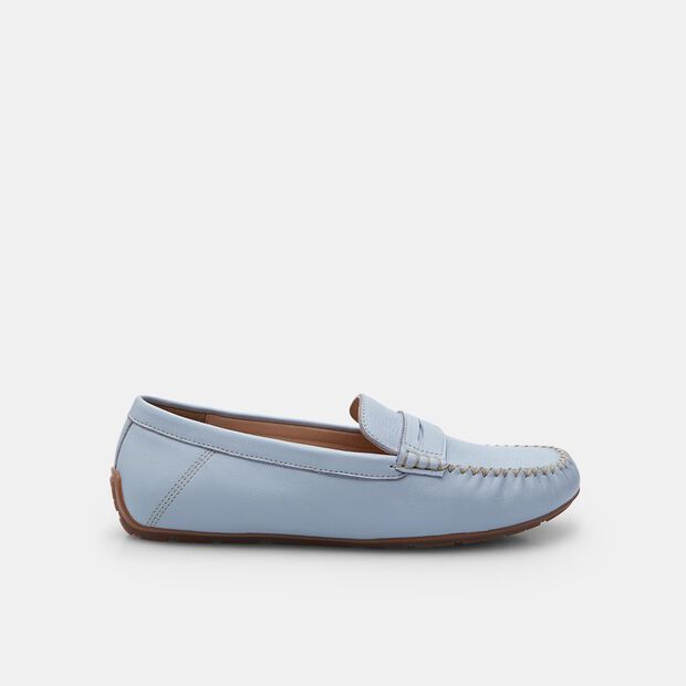 Mocasines de piel para Mujer Bata, Azul