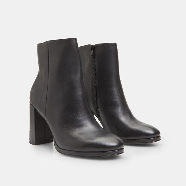 Bot&iacute;n de piel con tac&oacute;n para mujer BATA, Negro