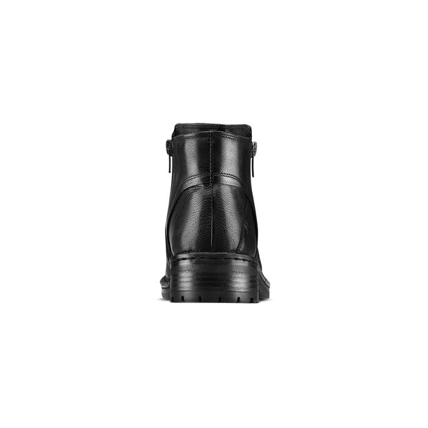 Botines Por El Tobillo De Piel Aut&eacute;ntica, Negro
