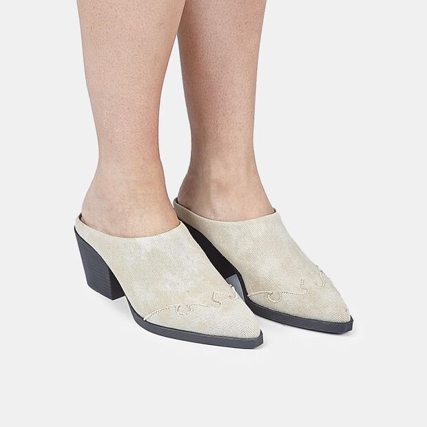 Mules estilo Western para Mujeres de BATA, Beige