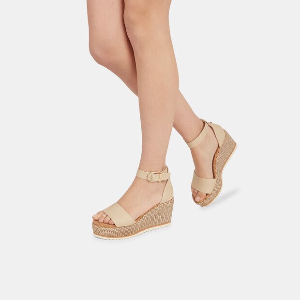 Sandalias de mujer Bata Love Our Planet con cu&ntilde;a , Beige