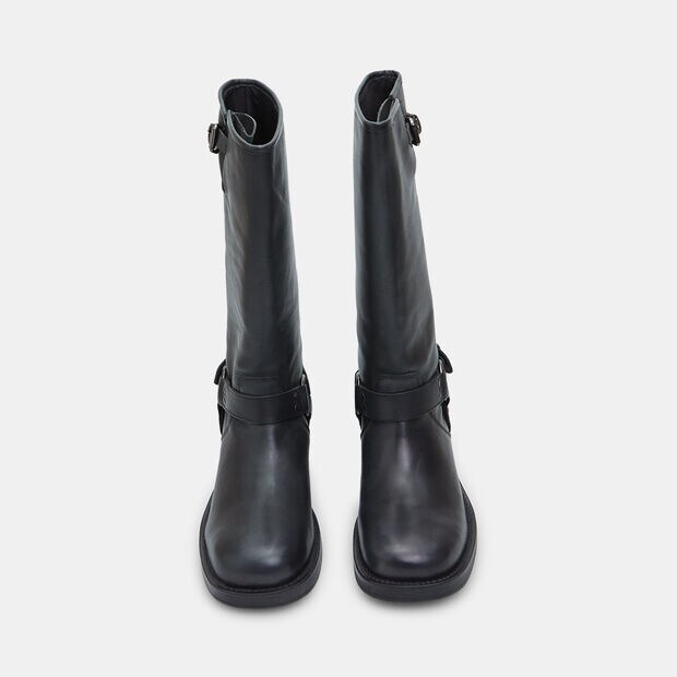 Bota de mujer de piel con detalle de hebilla, 