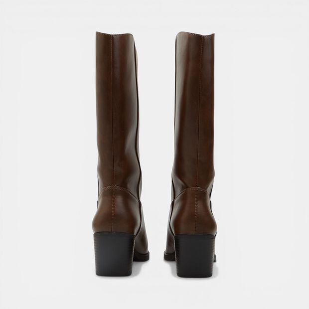Bota western de mujer con tac&oacute;n Bata, Marr&oacute;n