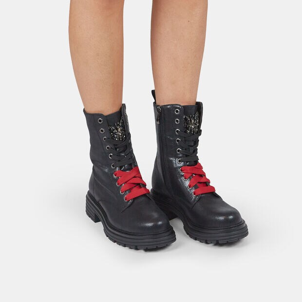 Bota militar de mujer con cordones, 