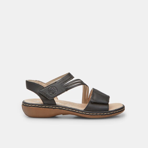 Sandalia de piel para mujer Rieker, Negro