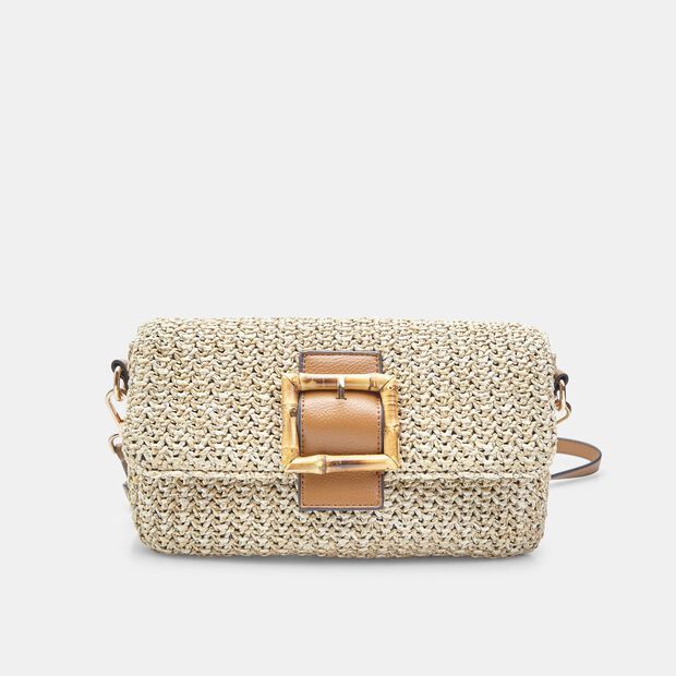 Bolso crossbody para mujer BATA en rafia, Piel