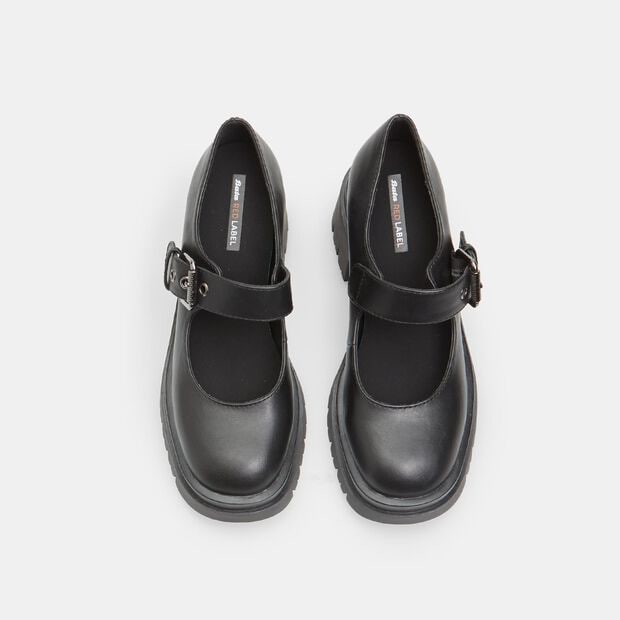 Bailarinas Mary Jane para mujer con tac&oacute;n de 5,5 cm Bata Red Label, Negro