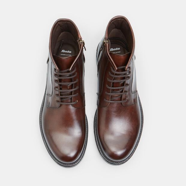 Botín de hombre en piel, Marrón