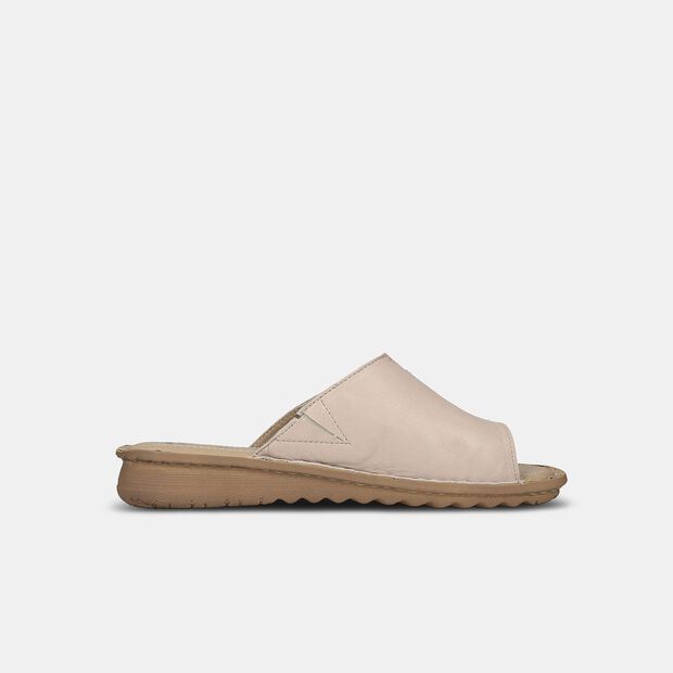 Zuecos de piel para mujer, Beige