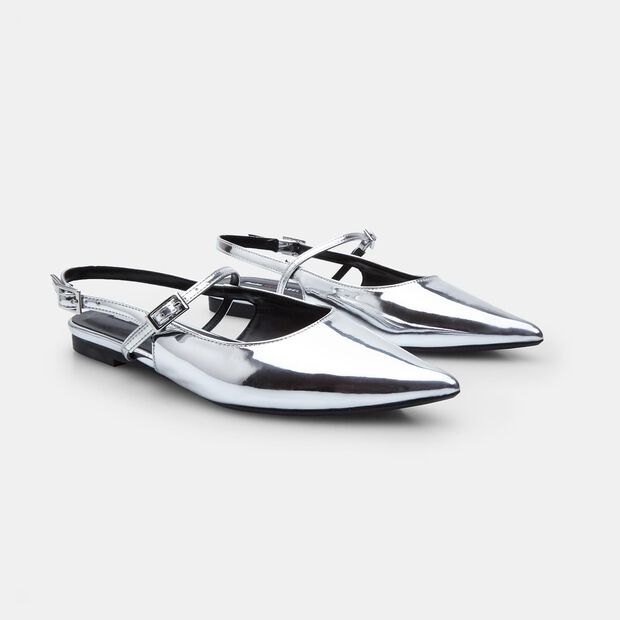Bailarinas Slingback BATA Red Label para mujer, Plateado