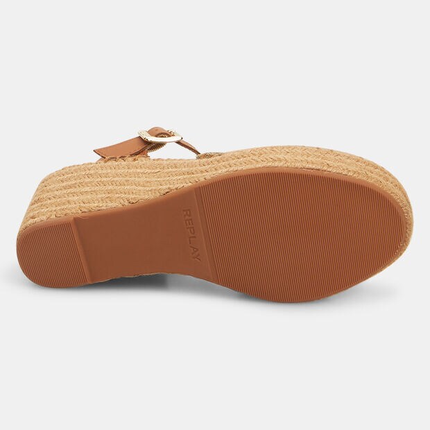 Sandalias de mujer con cu&ntilde;a Replay Susan Lycra Print , Beige
